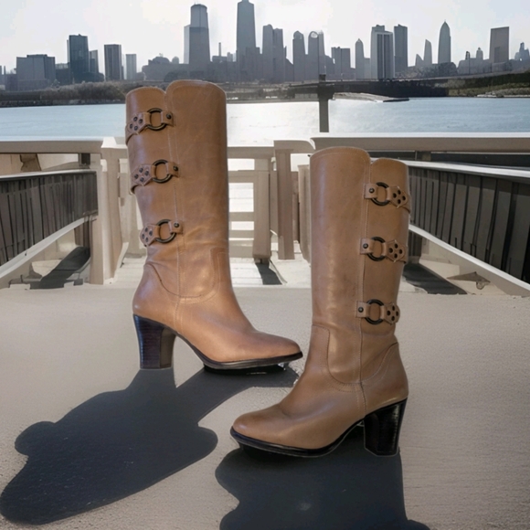 Matisse Leather Buckle Boots Size 8 1/2 - Picture 1 of 6